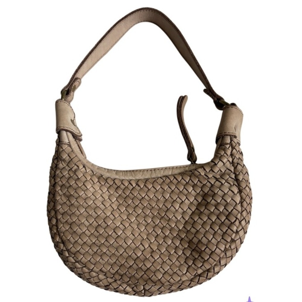 Borse & Pelle - Woven Shoulder Bag Leather Calf Leather 100% Made In Italy - Tan